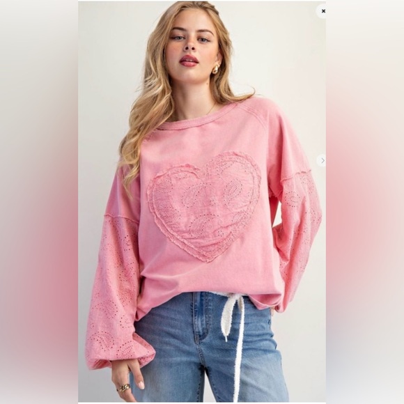 easel Tops - Easel Pink Long Sleeve Top